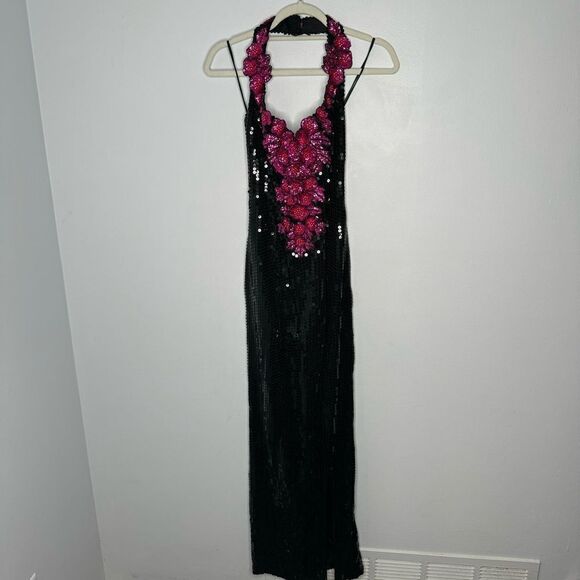 Alyce Designs vintage sequins halter dress size 4 - Picture 1 of 8